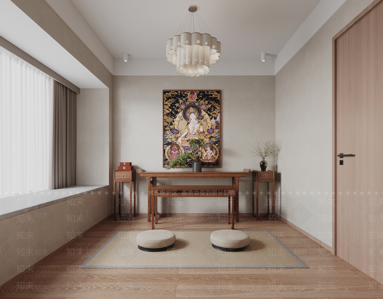 新中式佛堂3D模型下载【ID:1188026670】