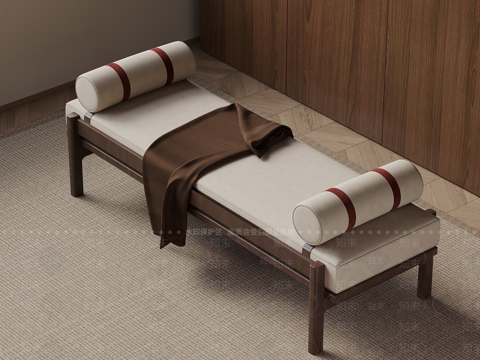 新中式罗汉床3D模型下载【ID:1188029420】