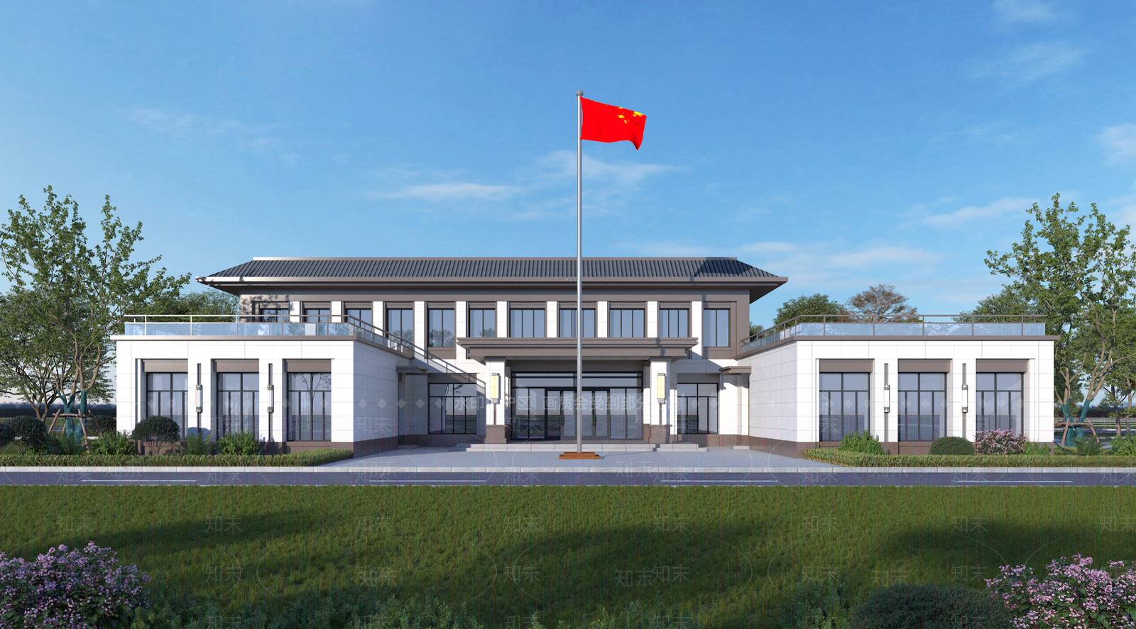 新中式办公楼3D模型下载【ID:1188031170】