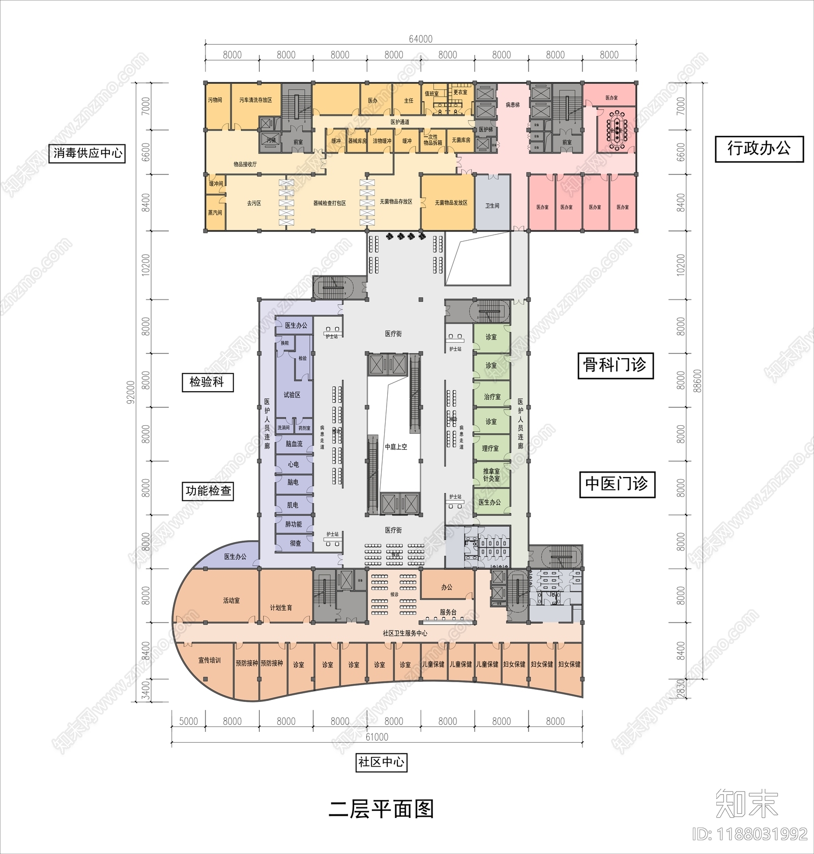 现代医院建筑cad施工图下载【ID:1188031992】