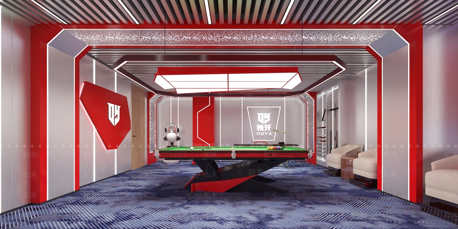 现代台球室3D模型下载【ID:1188035351】