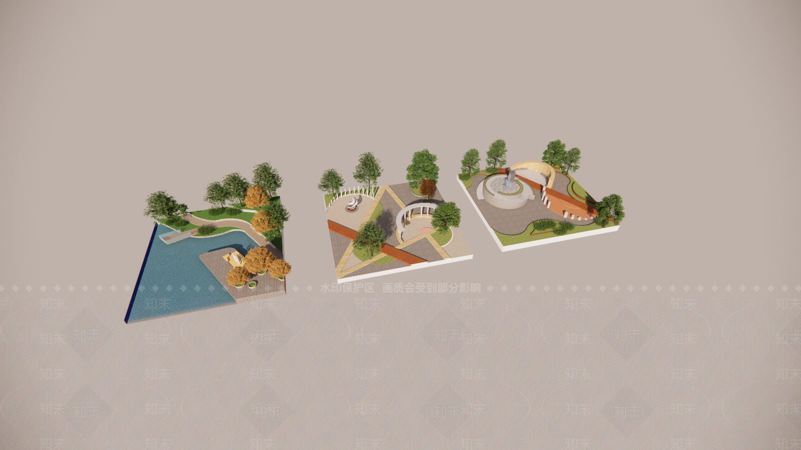 现代景观公园SU模型下载【ID:1188036203】