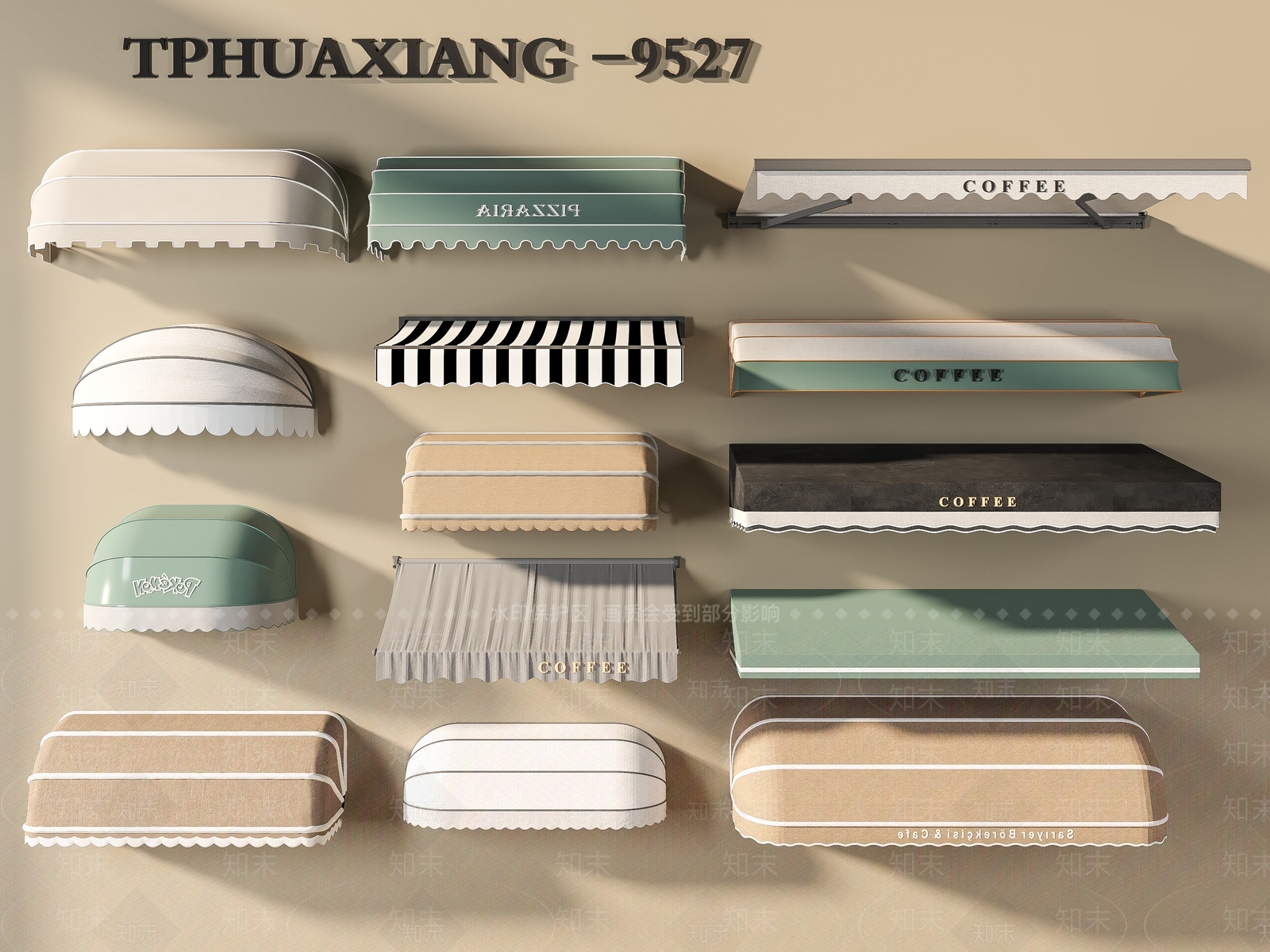 现代遮阳棚3D模型下载【ID:1188035908】