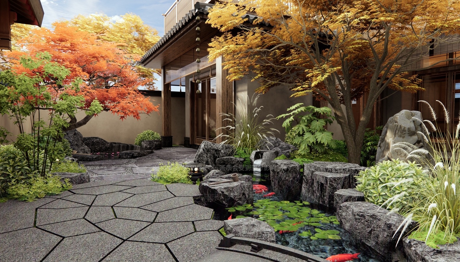 新中式庭院3D模型下载【ID:1188036670】