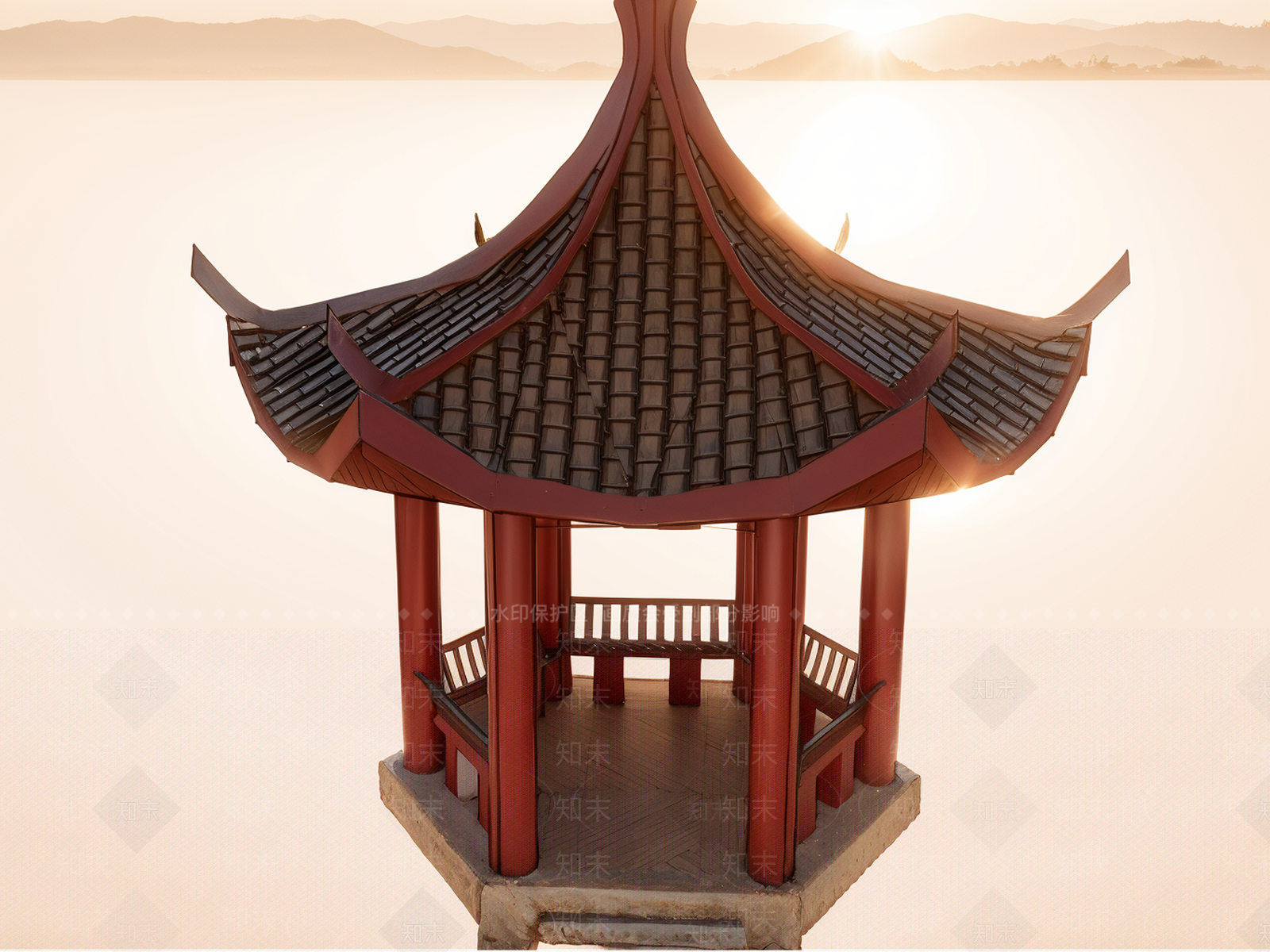 中式古建筑SU模型下载【ID:1188036758】