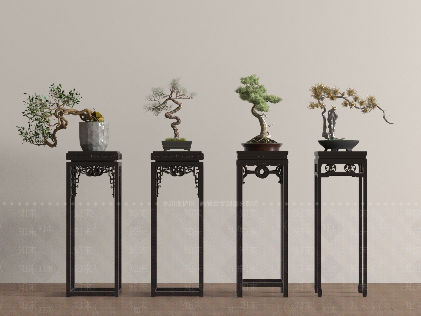 新中式花几SU模型下载【ID:1188037984】