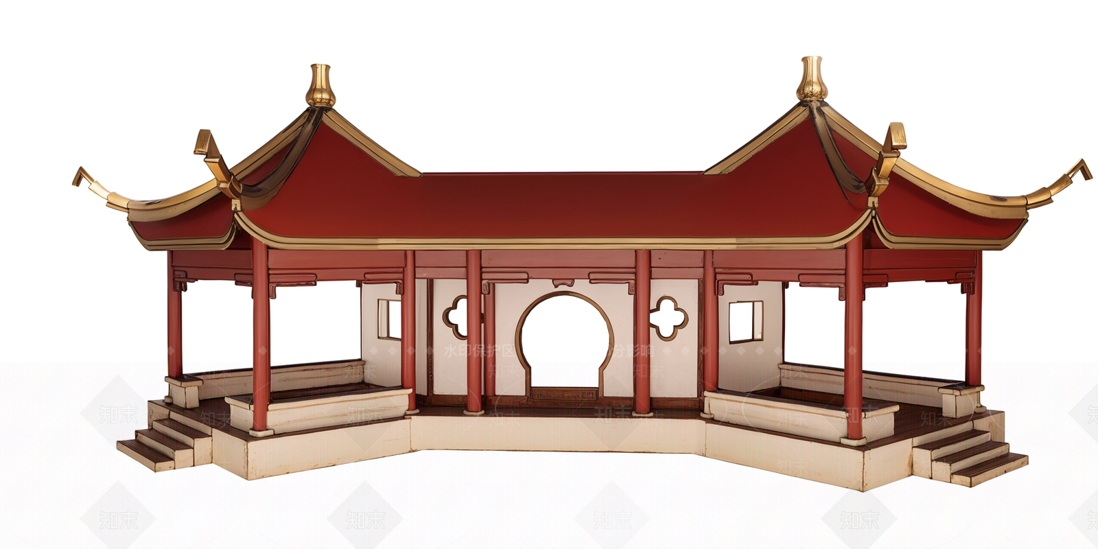 中式古建筑SU模型下载【ID:1188038425】