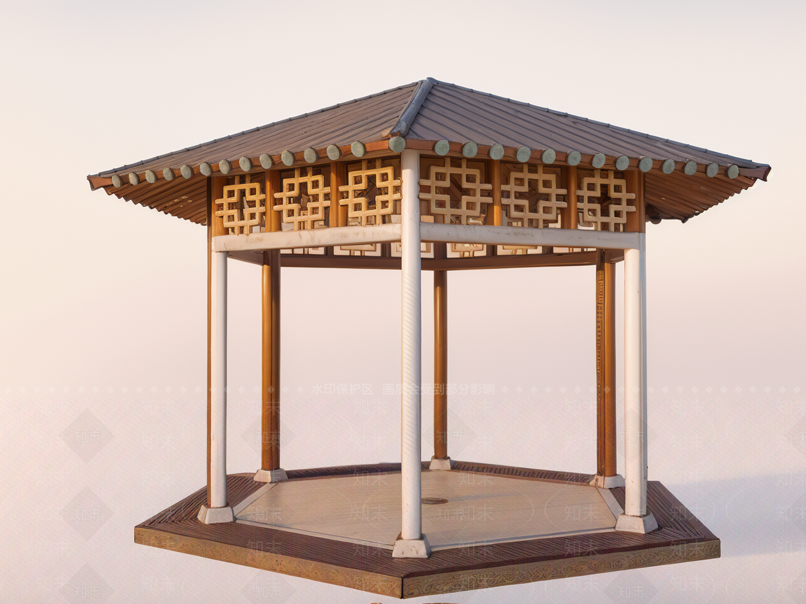 中式古建筑SU模型下载【ID:1188038502】