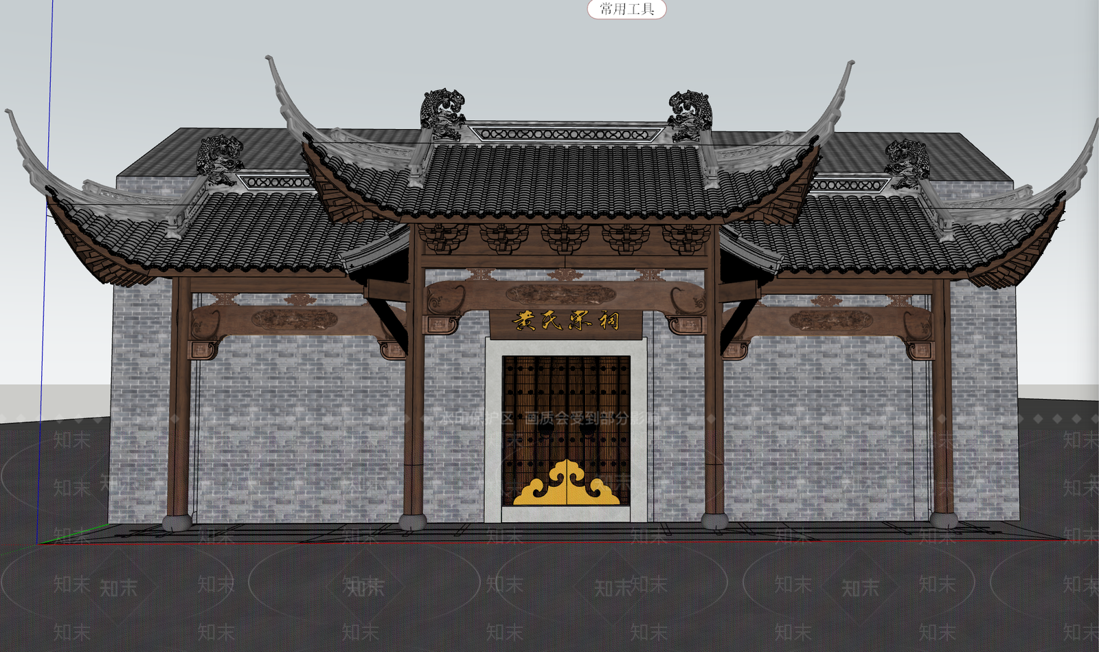 中式新中式别墅SU模型下载【ID:1188041090】