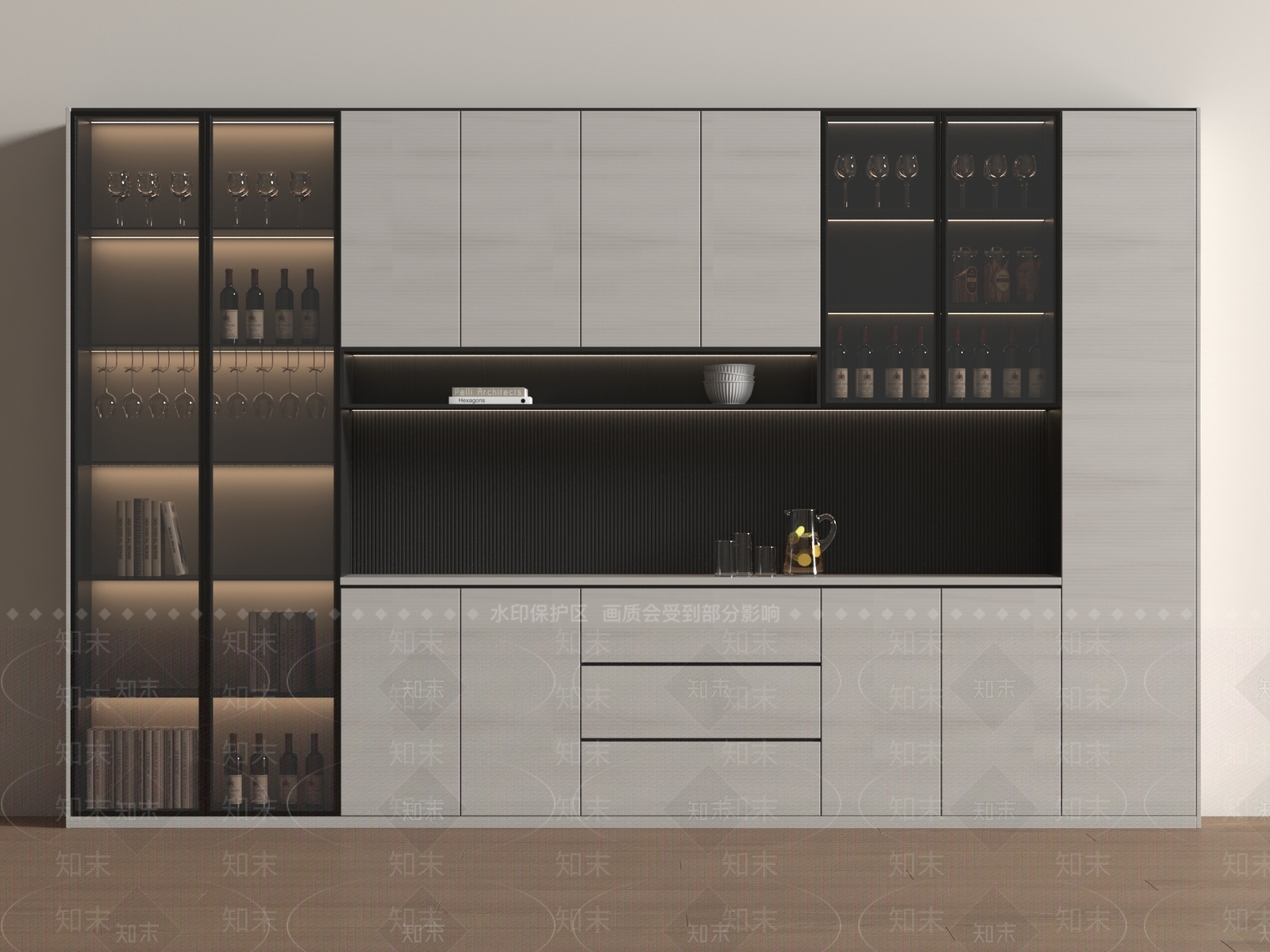 现代酒柜3D模型下载【ID:1188042497】