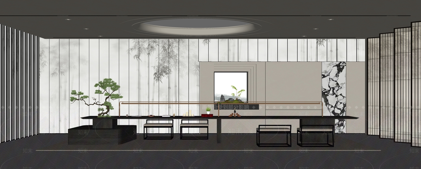 新中式中式茶室SU模型下载【ID:1188043102】