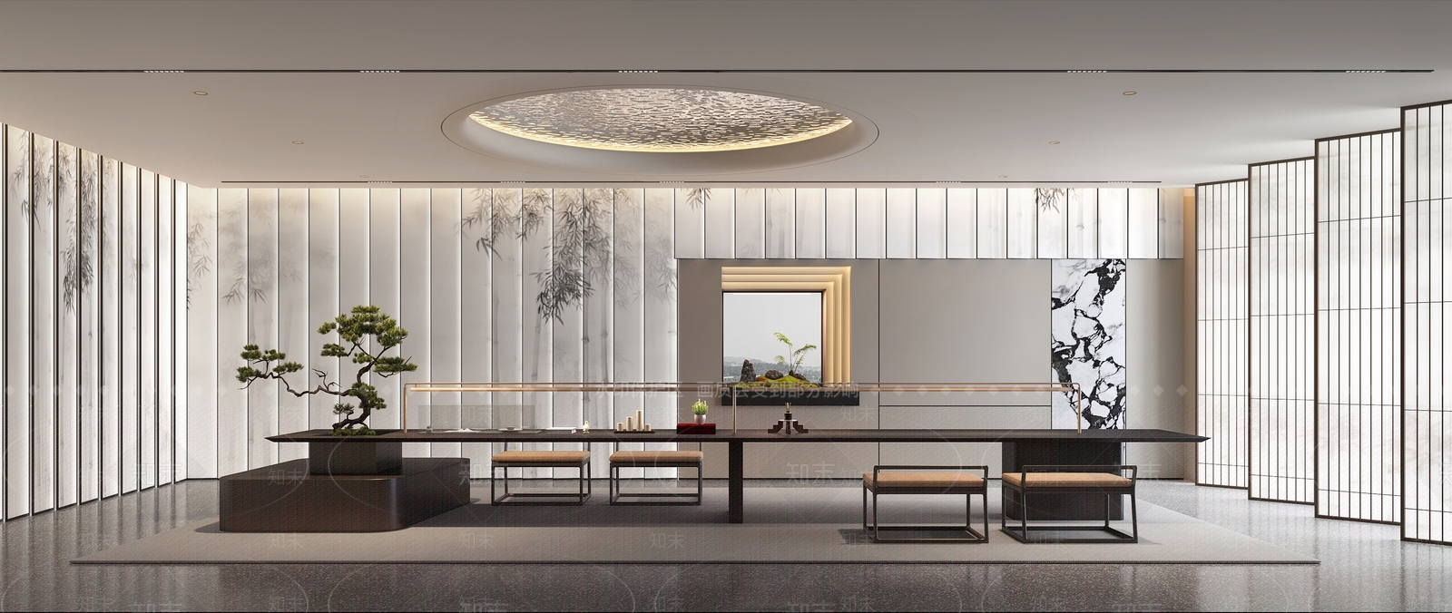 新中式中式茶室SU模型下载【ID:1188043102】