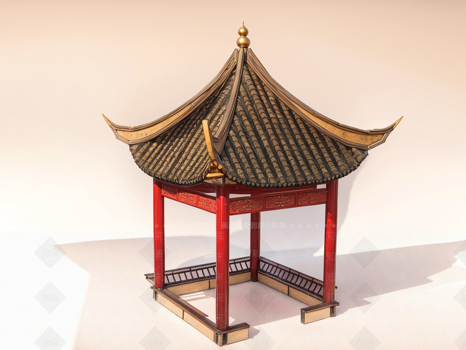 中式古建筑SU模型下载【ID:1188043219】