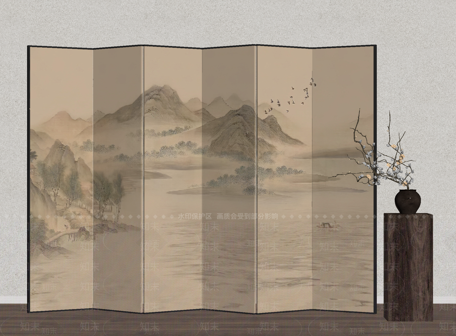 现代屏风SU模型下载【ID:1188043450】