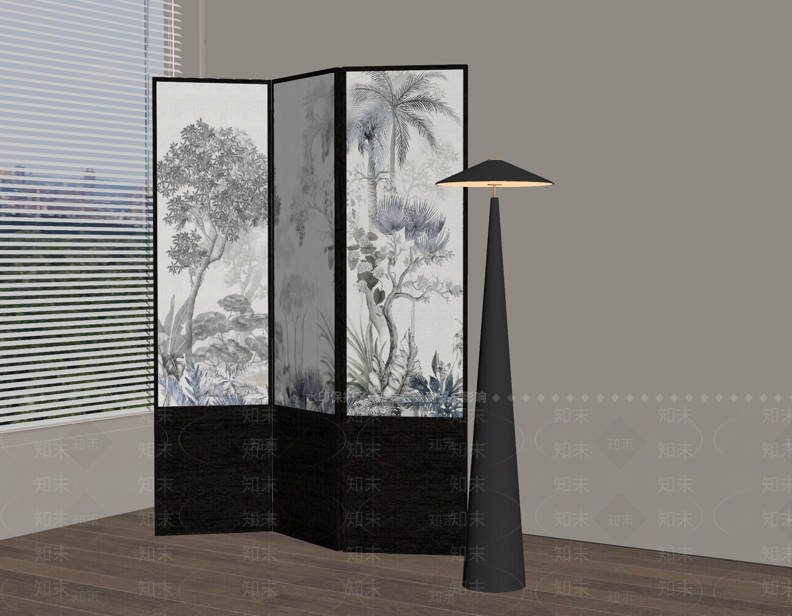 现代屏风SU模型下载【ID:1188043651】