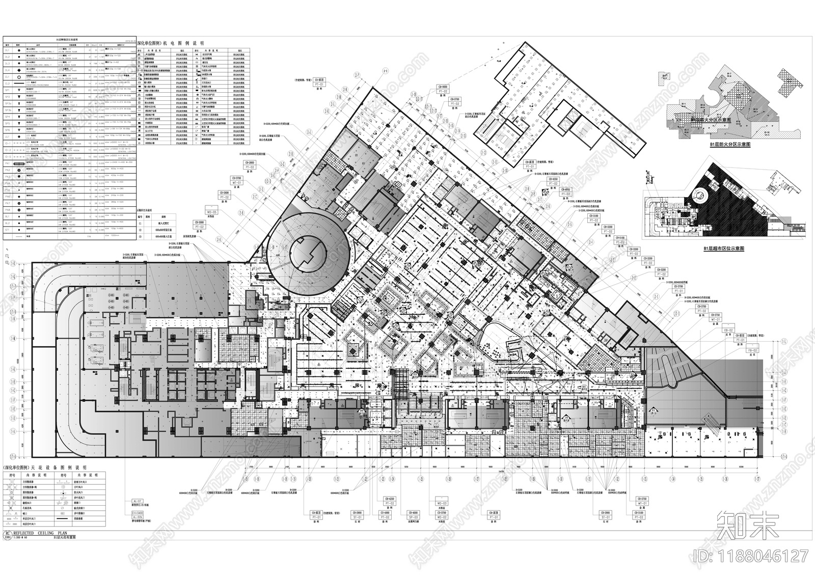 侘寂超市cad施工图下载【ID:1188046127】