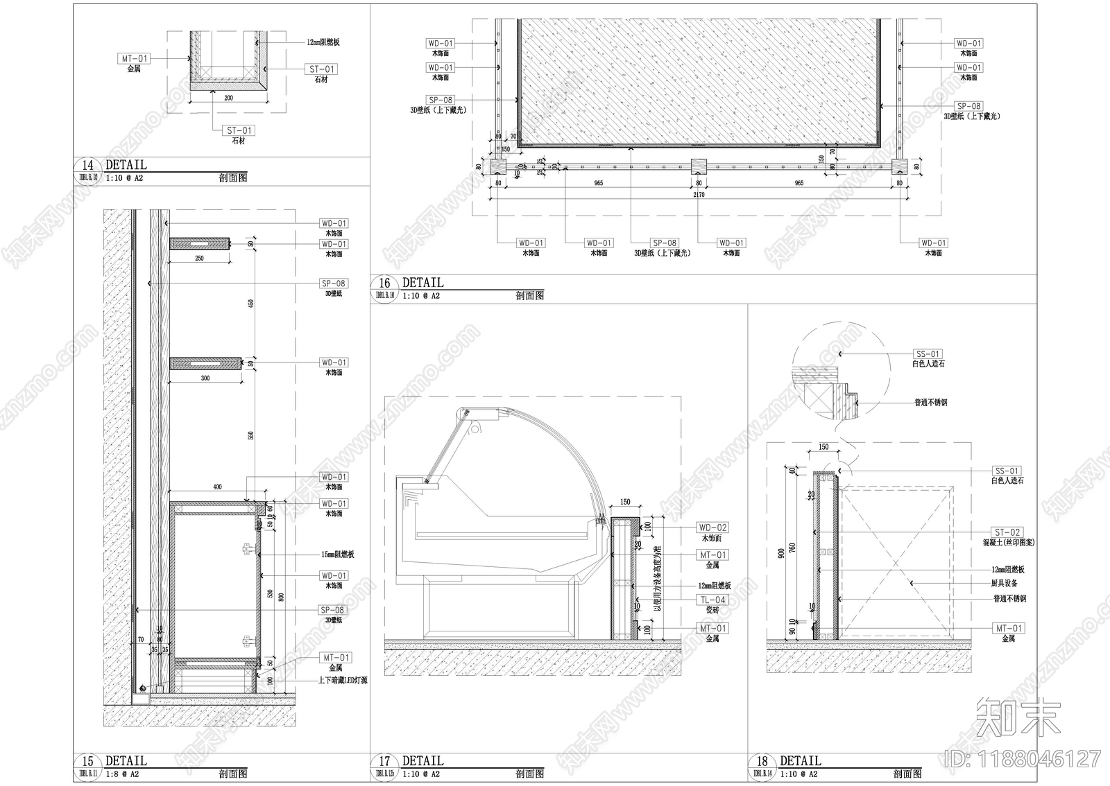 侘寂超市cad施工图下载【ID:1188046127】