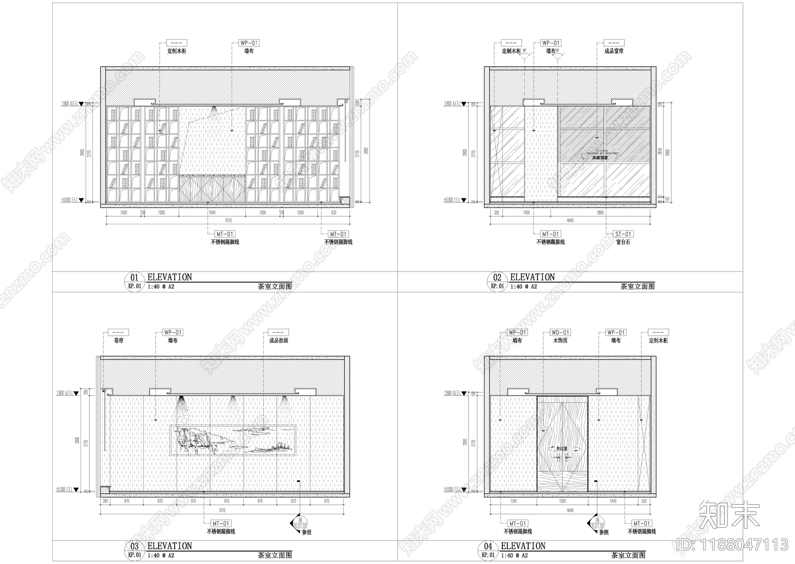 现代整体办公空间cad施工图下载【ID:1188047113】
