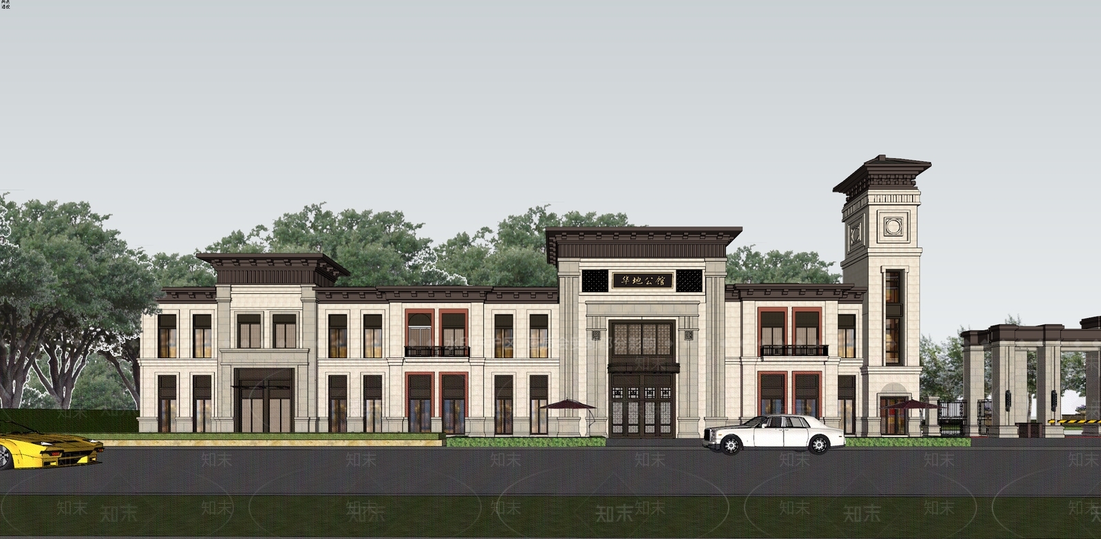 新中式中式小公建SU模型下载【ID:1188046764】