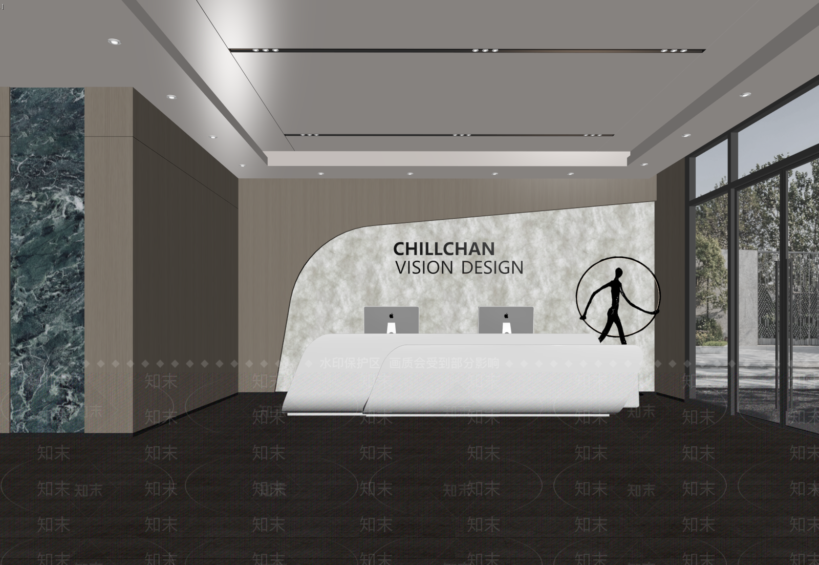 现代办公大堂SU模型下载【ID:1188046818】