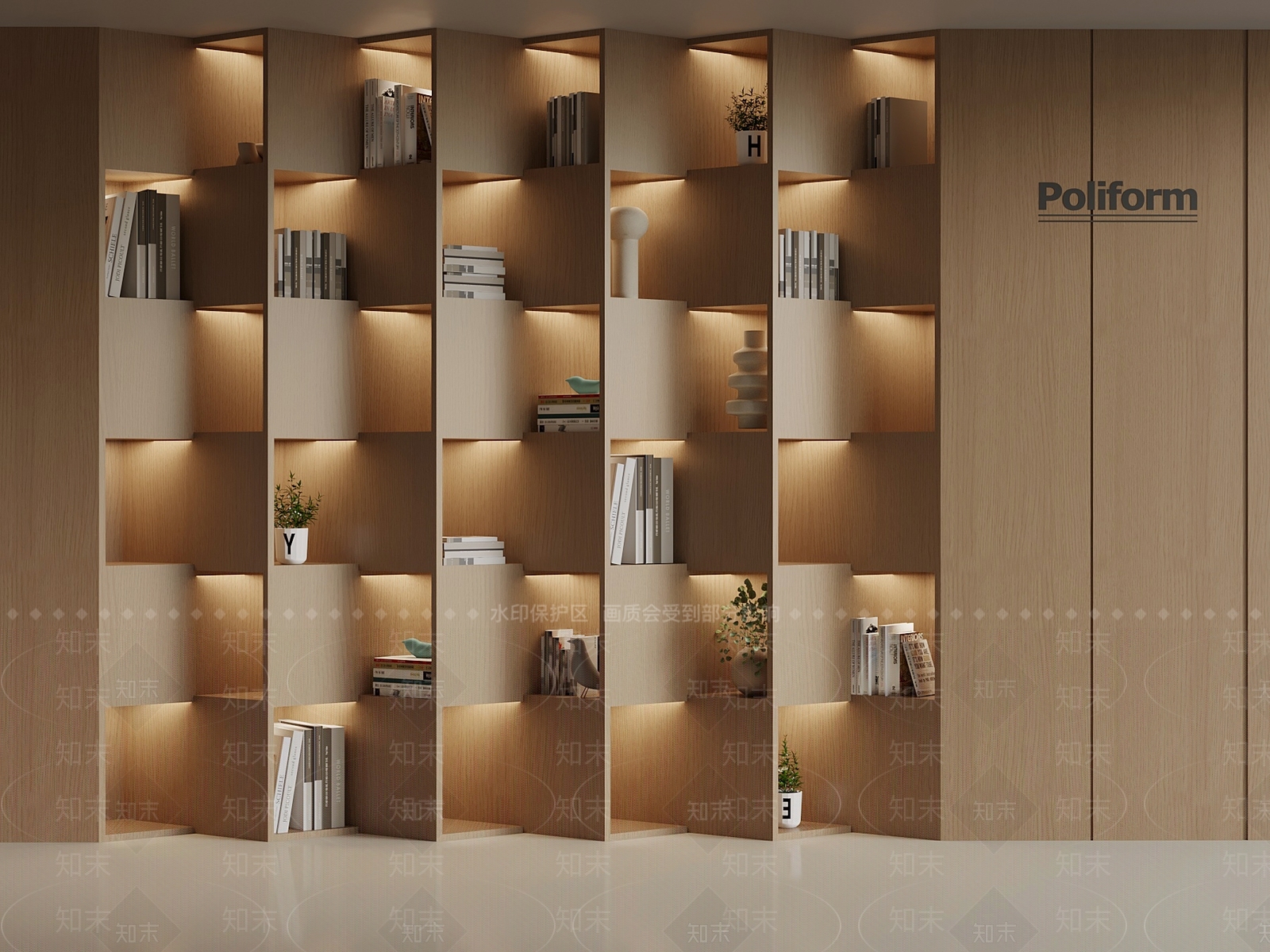 现代书架SU模型下载【ID:1188047835】
