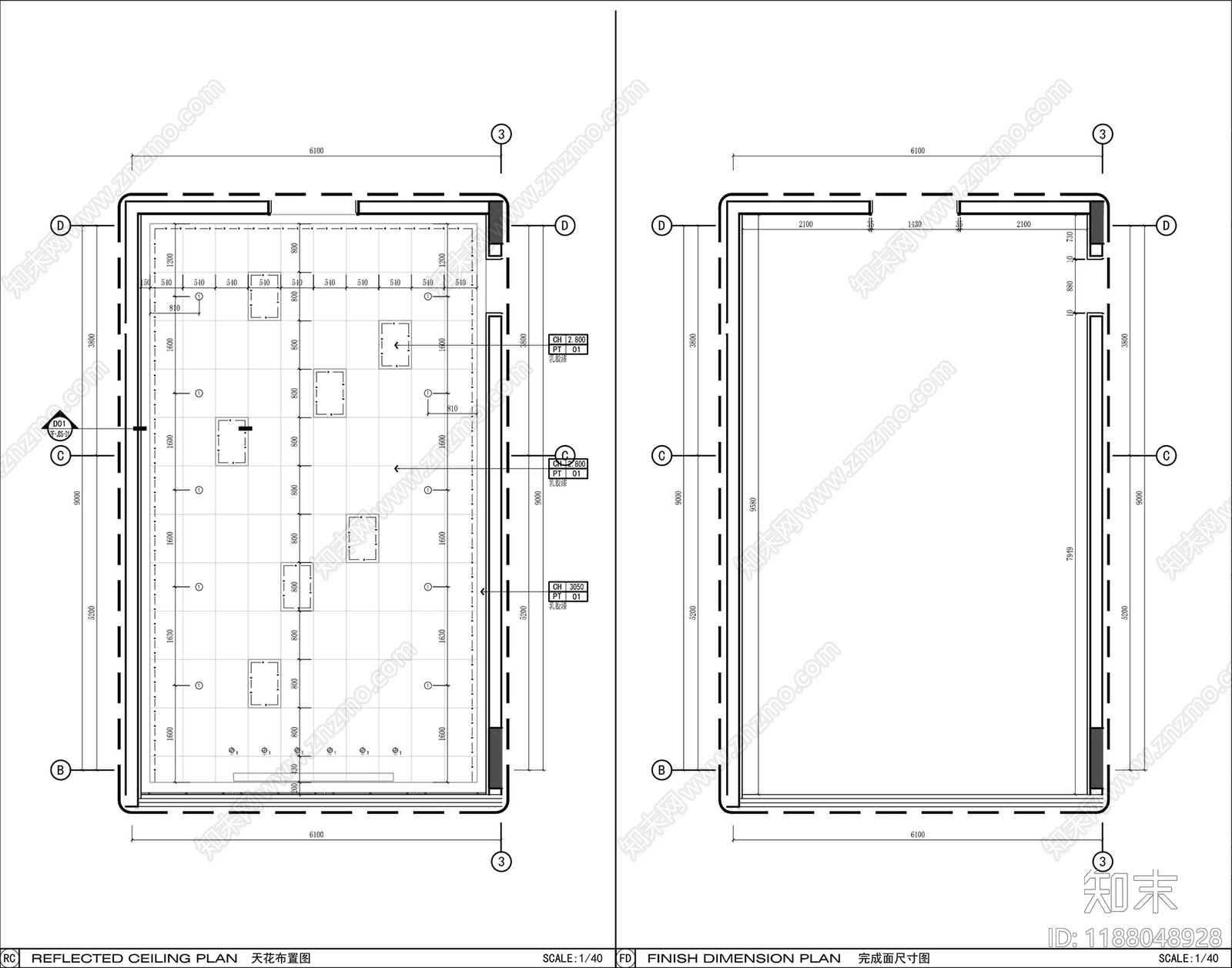 现代接待室cad施工图下载【ID:1188048928】