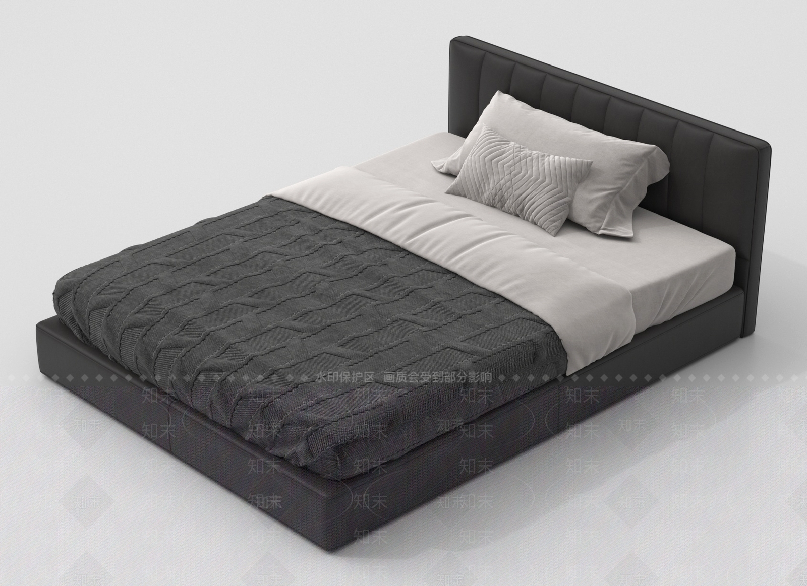 现代单人床3D模型下载【ID:1188050361】