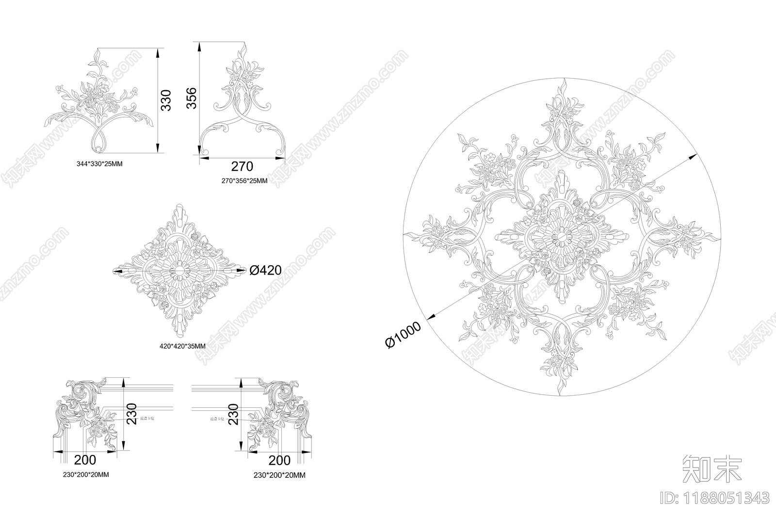 法式轻奢其他图库施工图下载【ID:1188051343】