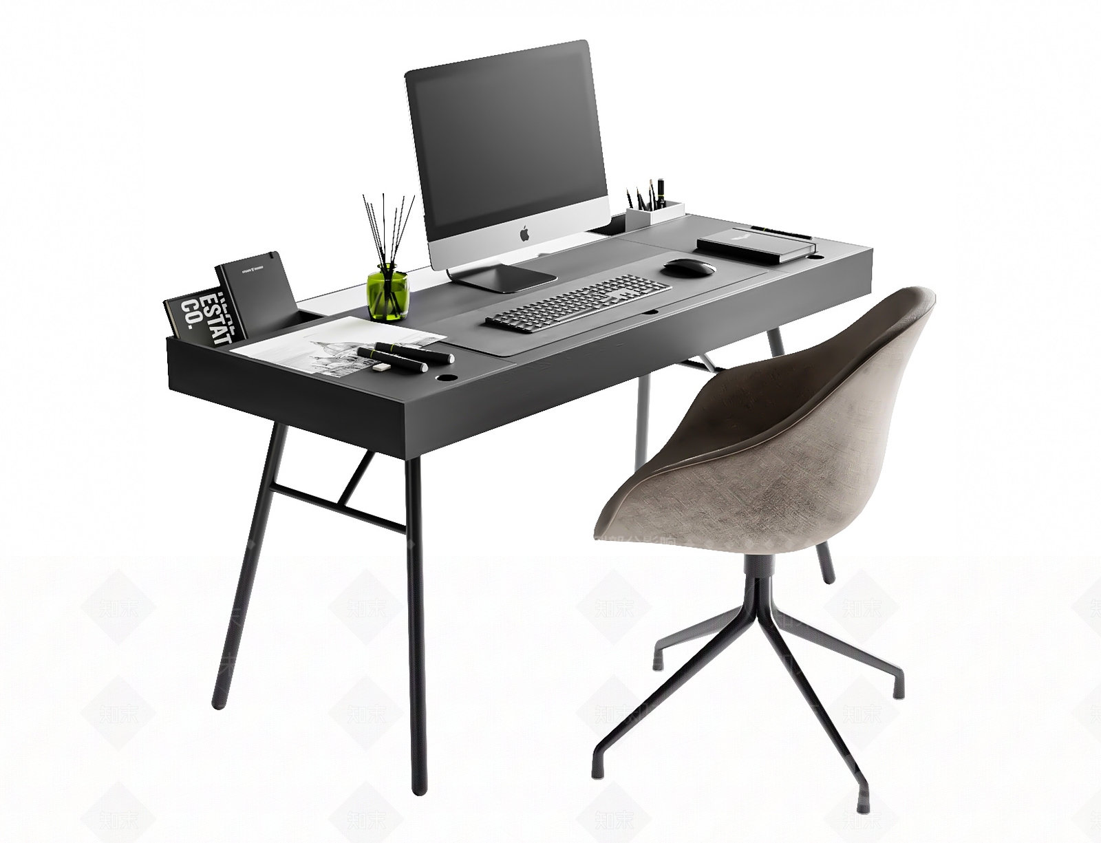 现代简约办公桌椅3D模型下载【ID:1188052768】