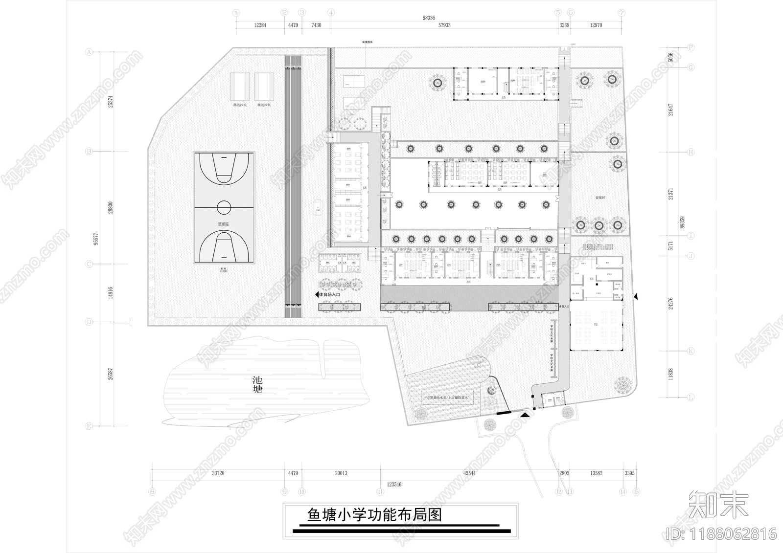 现代学校cad施工图下载【ID:1188062816】