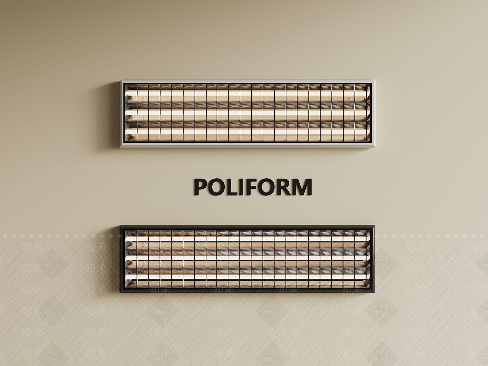 现代格栅灯SU模型下载【ID:1188065420】