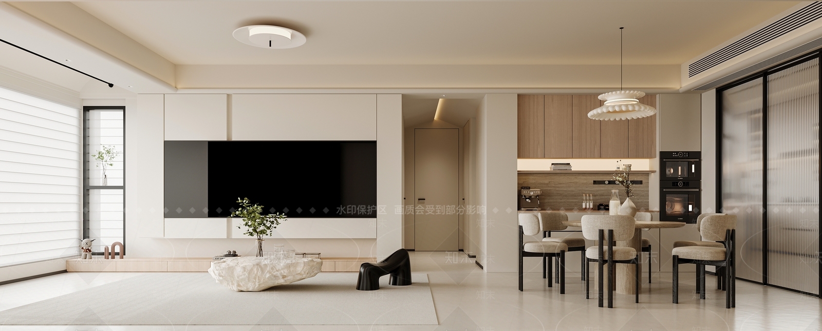 现代极简家居客厅3D模型下载【ID:1188065817】