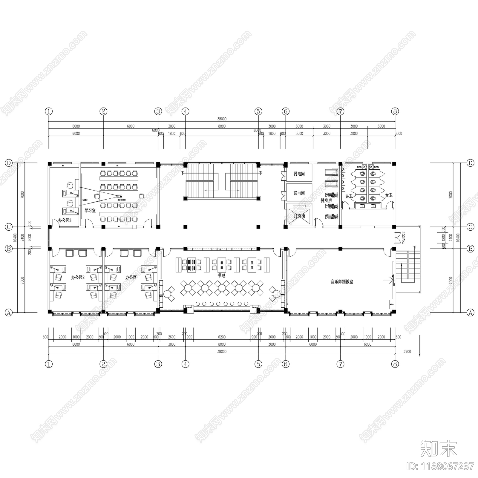 现代其他工装空间cad施工图下载【ID:1188067237】
