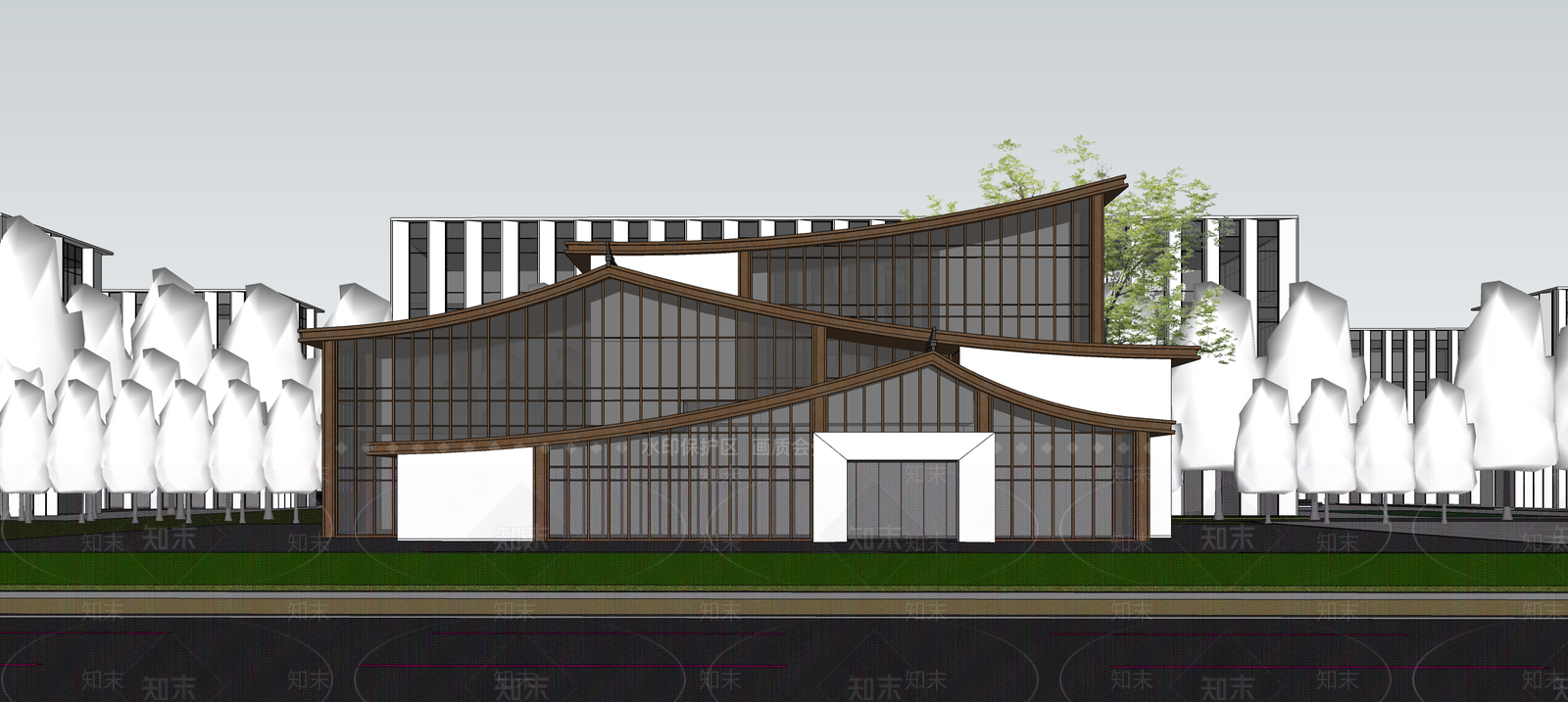 新中式中式其他商业建筑SU模型下载【ID:1188066530】