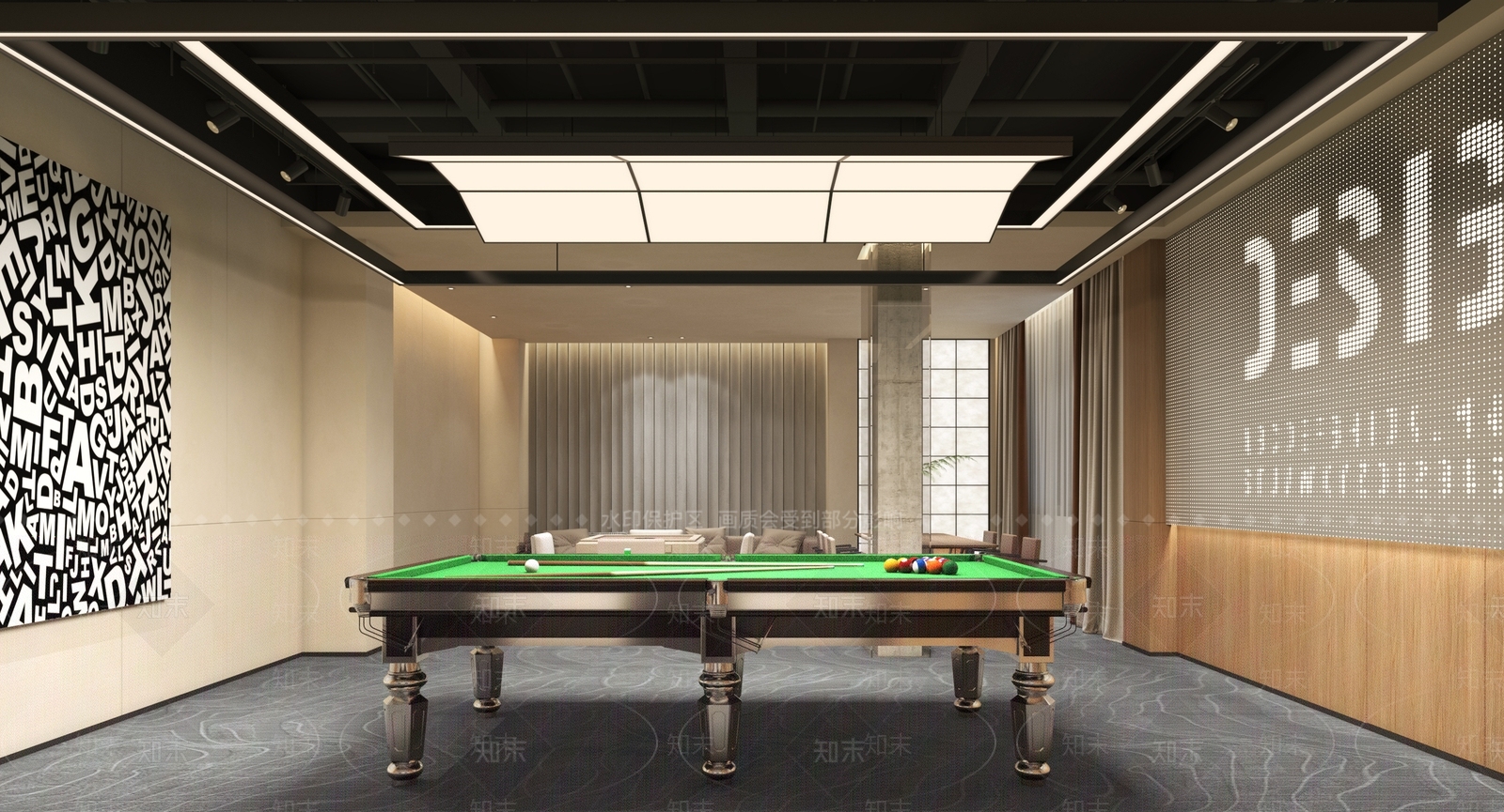 台球室3D模型下载【ID:1188067634】