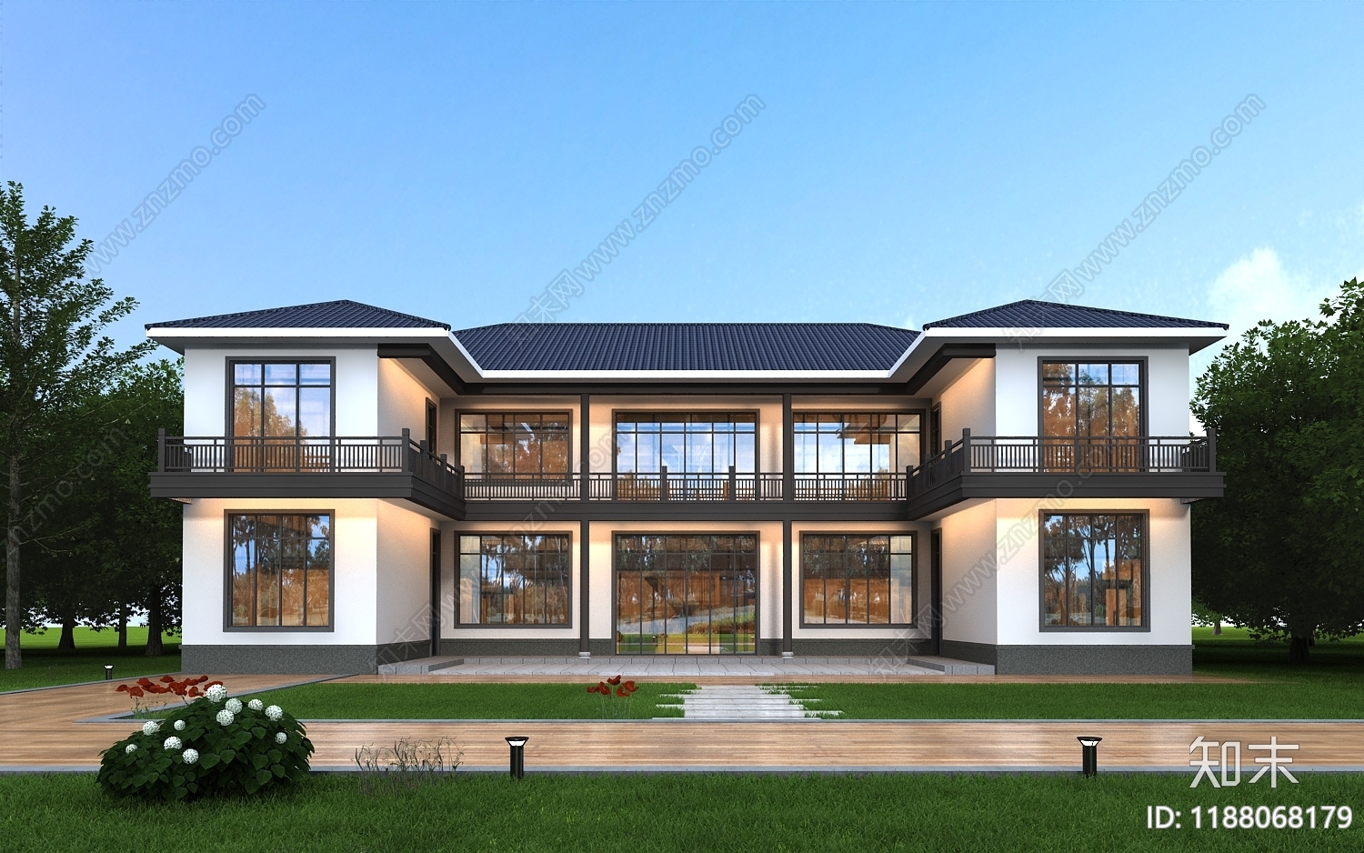 新中式中式四合院施工图下载【ID:1188068179】