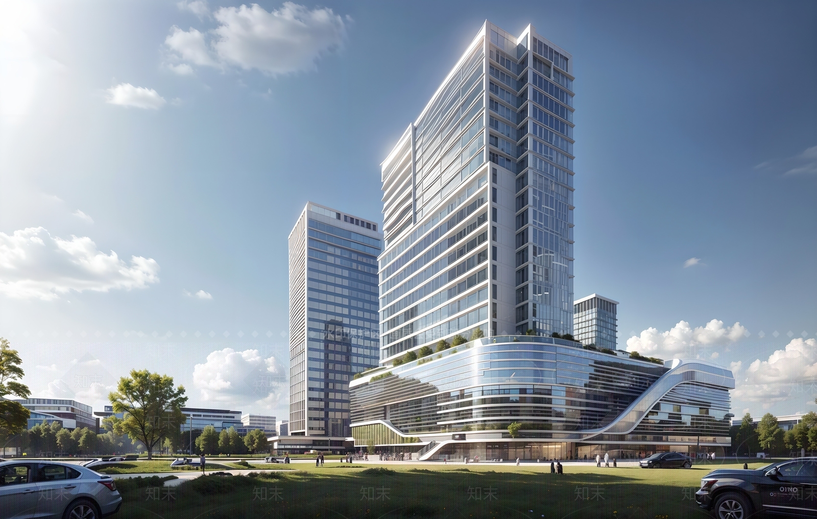 现代商场建筑SU模型下载【ID:1188070671】