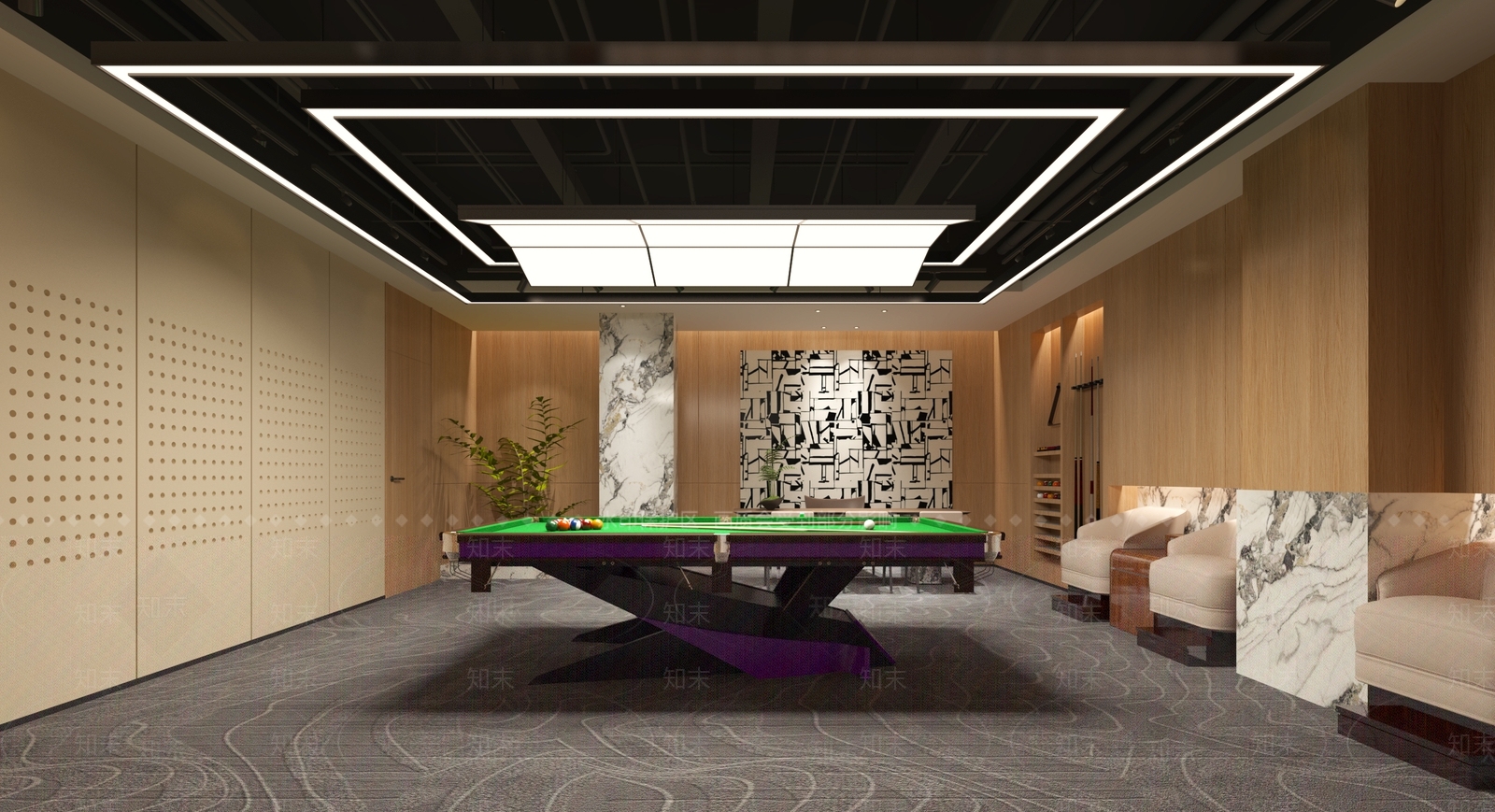 现代台球室3D模型下载【ID:1188071252】