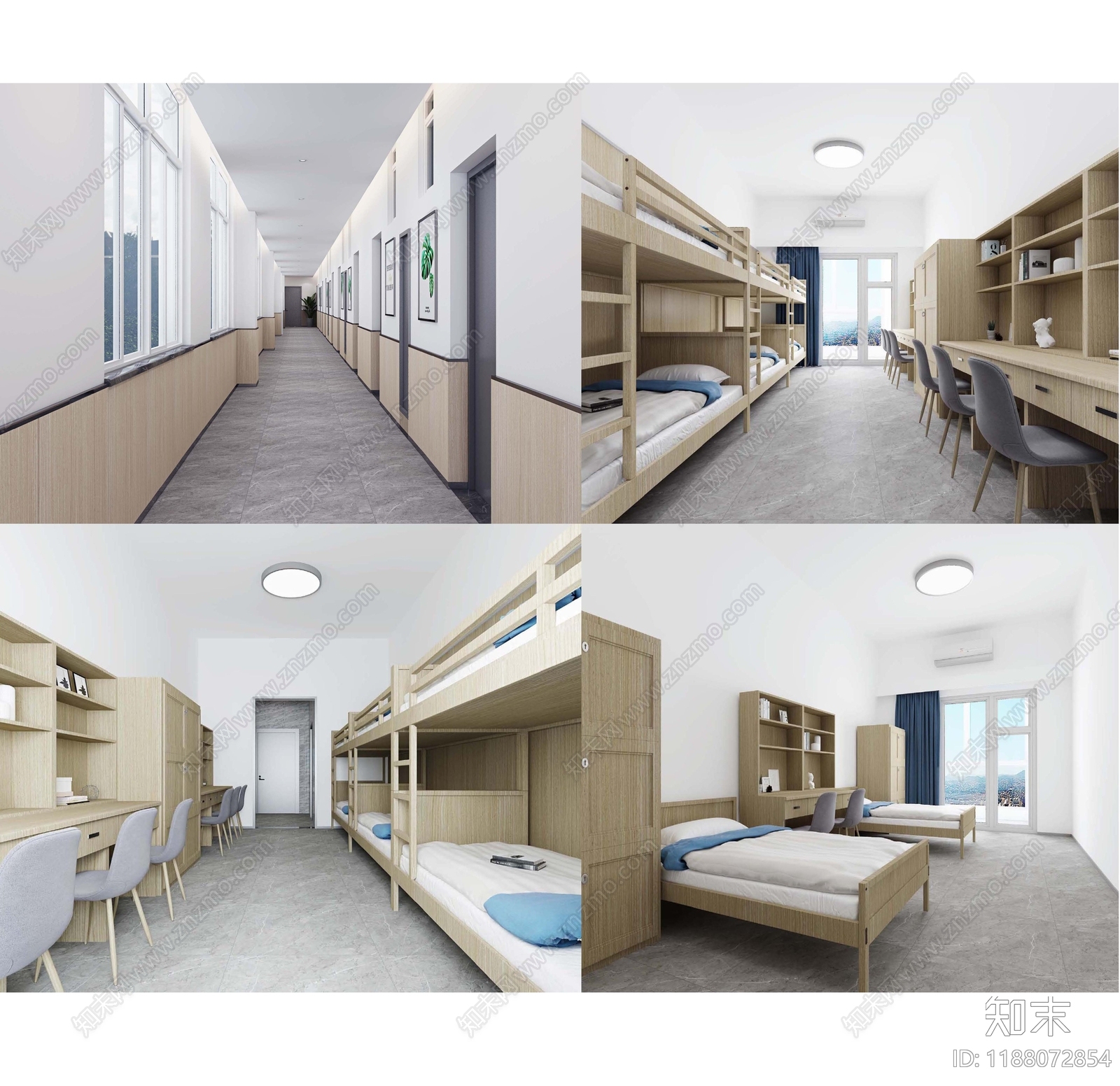 现代宿舍cad施工图下载【ID:1188072854】