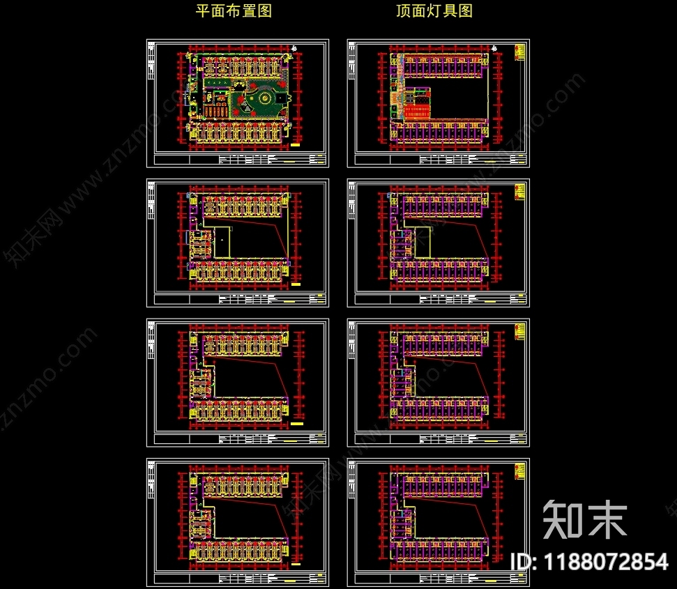 现代宿舍cad施工图下载【ID:1188072854】