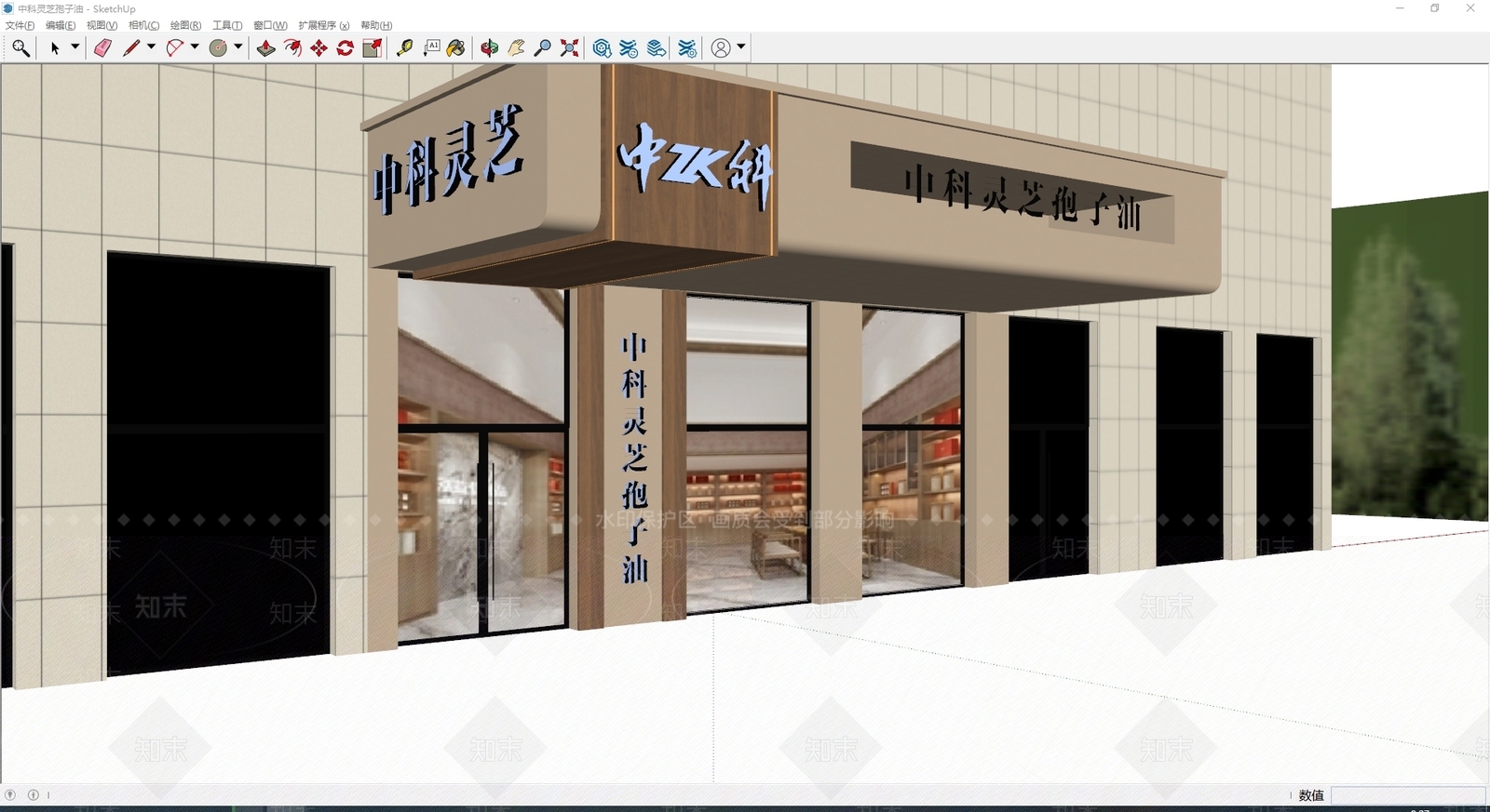 现代新中式门头SU模型下载【ID:1188073465】