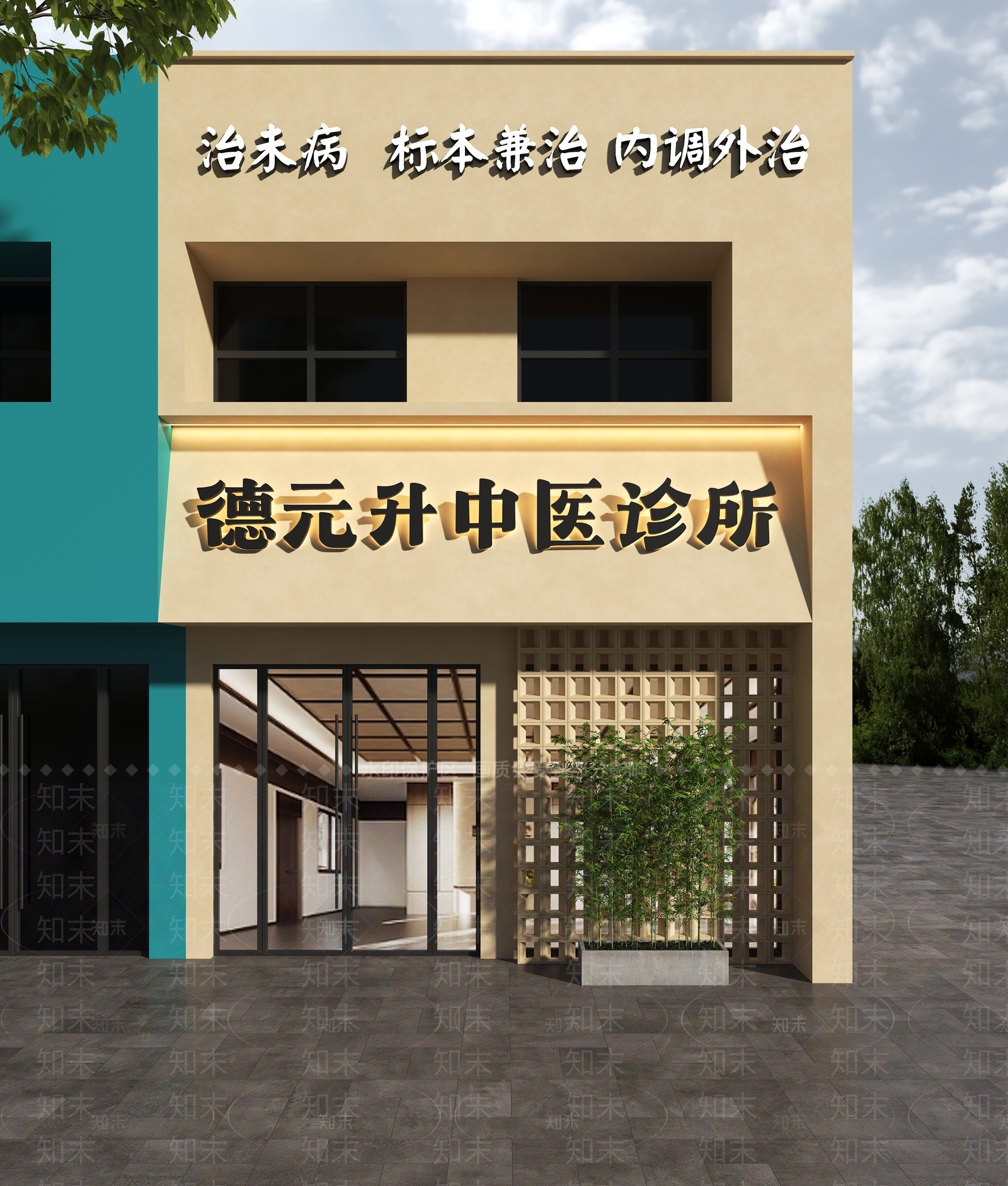 现代新中式门头SU模型下载【ID:1188073565】