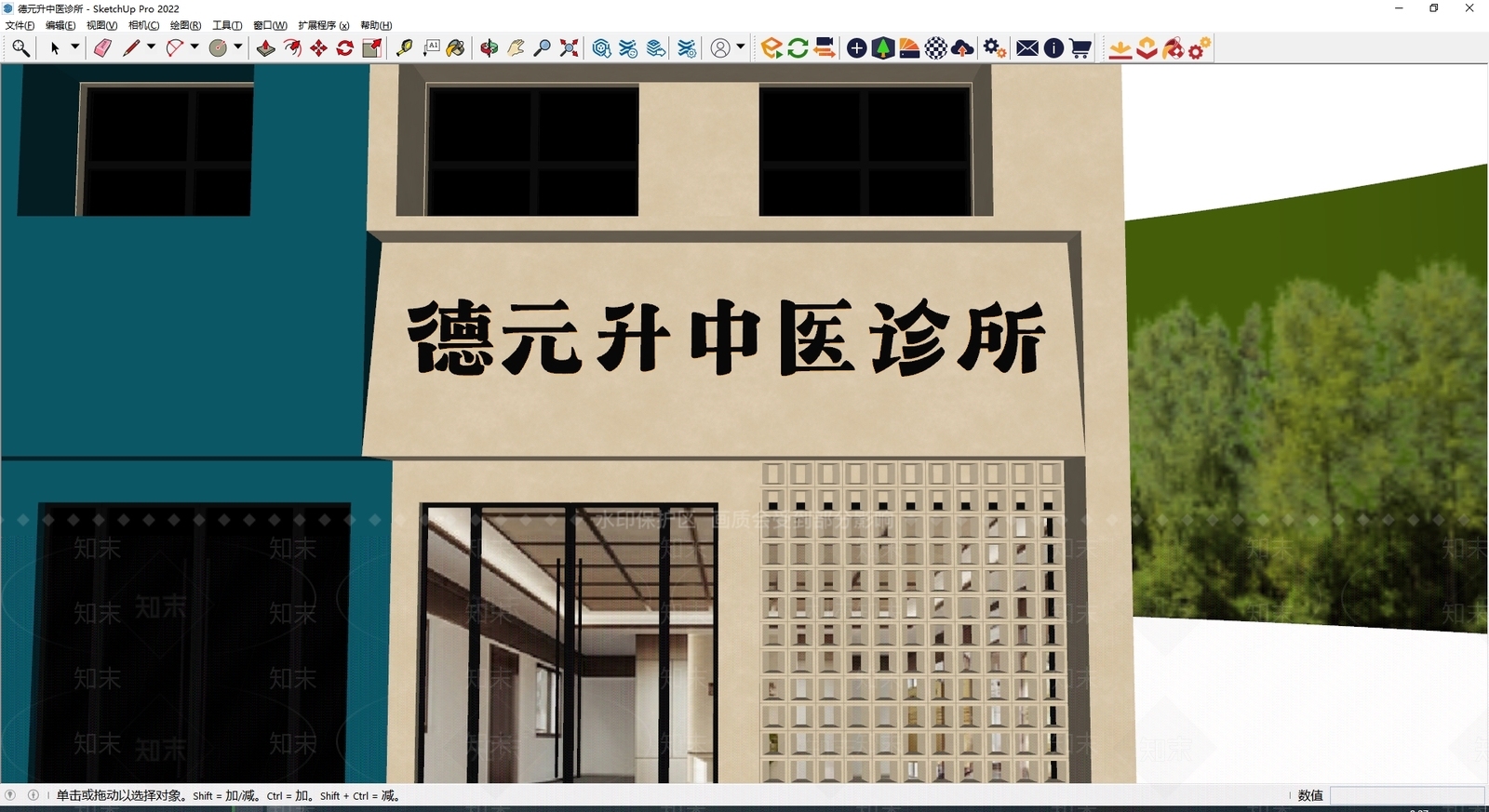 现代新中式门头SU模型下载【ID:1188073565】