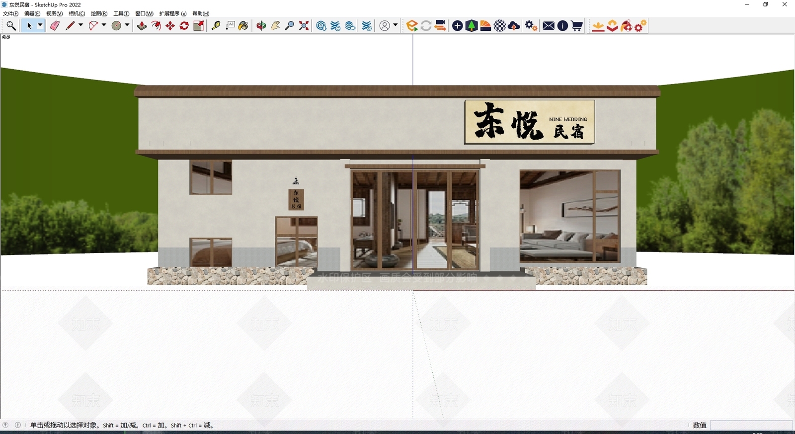 新中式门头SU模型下载【ID:1188073870】