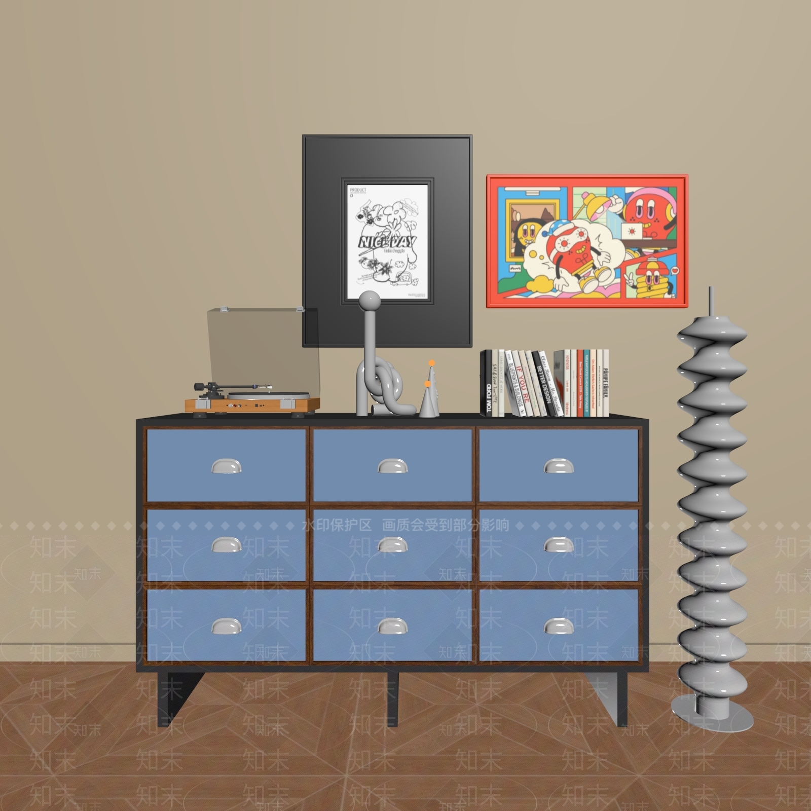现代玄关柜3D模型下载【ID:1188074903】