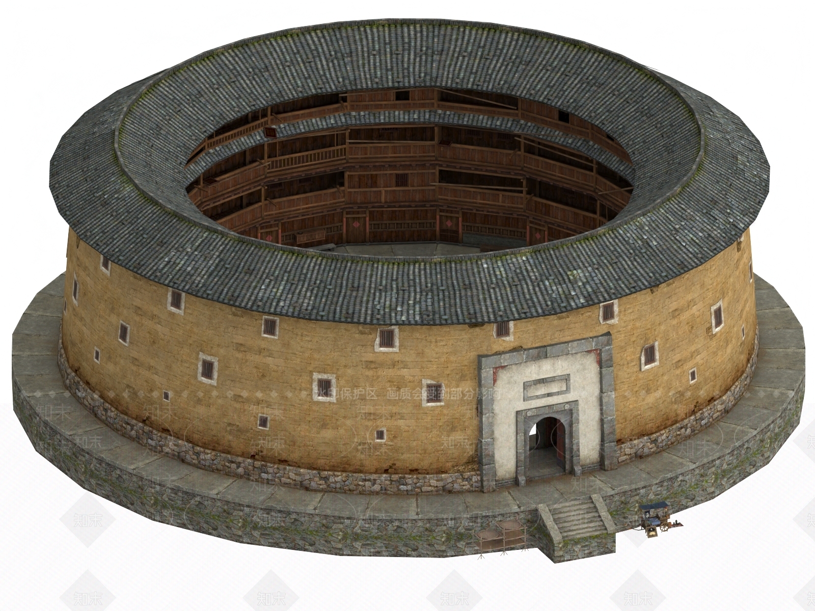 中式复古古建3D模型下载【ID:1188075943】