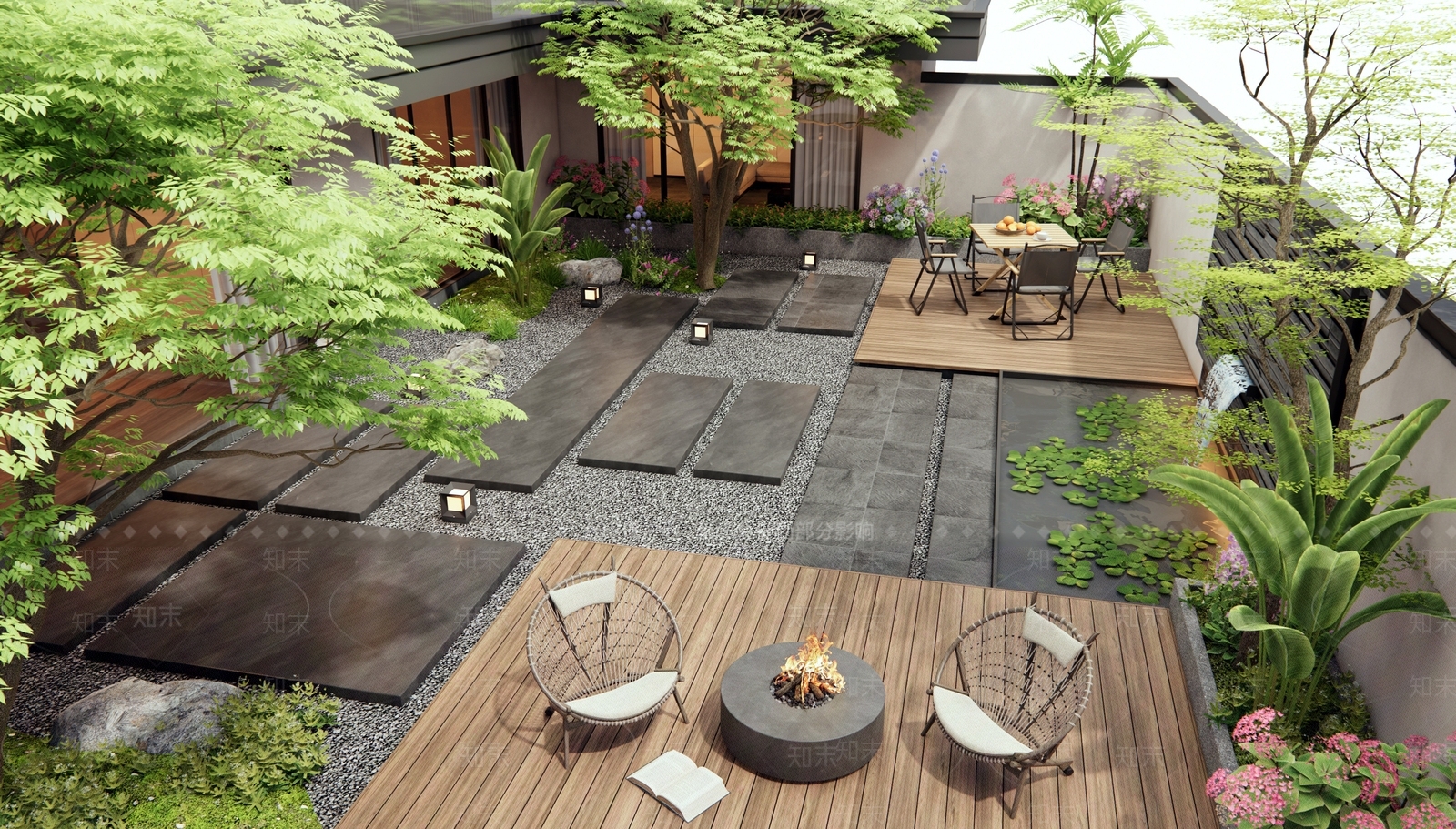 现代别墅庭院SU模型下载【ID:1188078404】