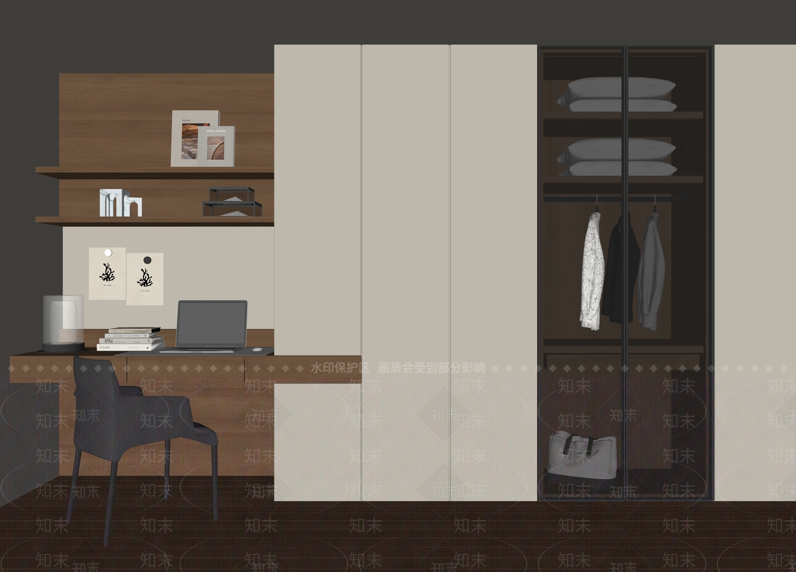 现代衣柜SU模型下载【ID:1188081811】