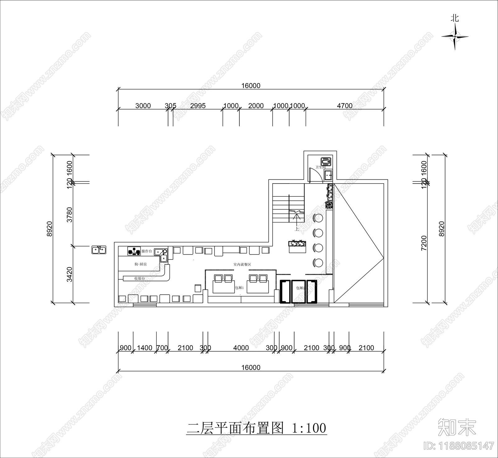 现代其他餐饮空间cad施工图下载【ID:1188085147】