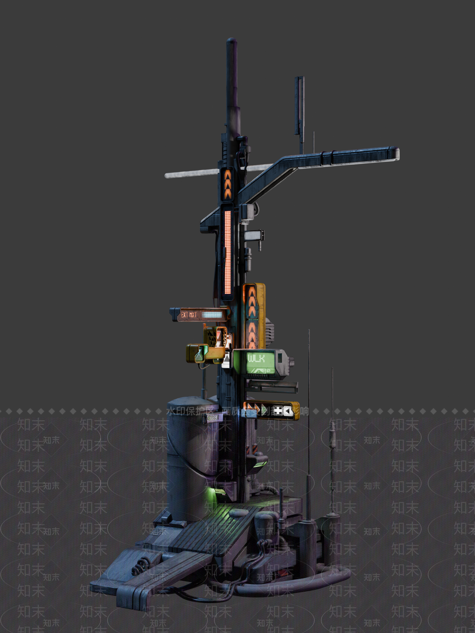 现代工业路灯SU模型下载【ID:1188085201】